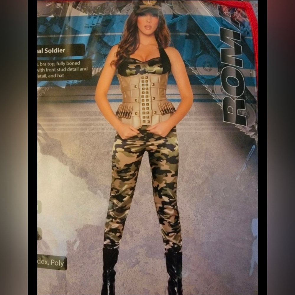 Camo Jumpsuit with Corset Detail HALLOWEEN